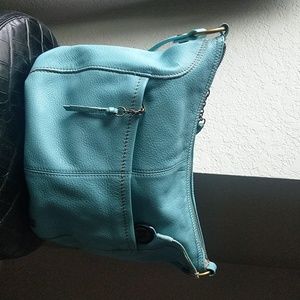 The Sac Iris Hobo handbag. Teal leather.